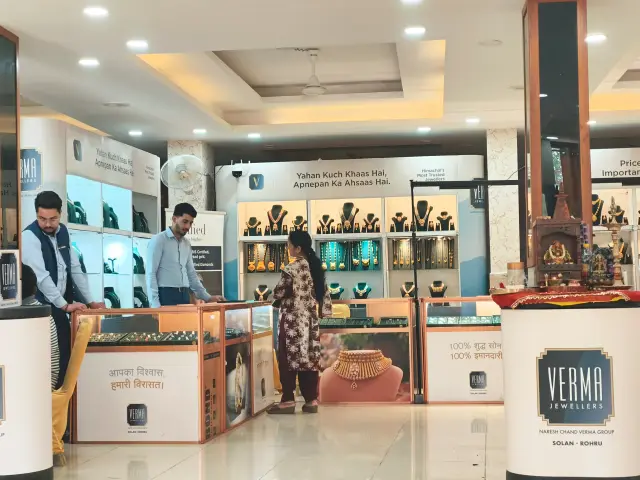 A jewellery exhibition stall set up inside the Jagan Palace hall